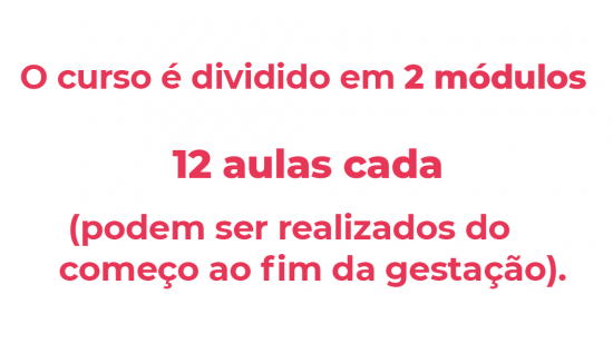 O curso é dividido em 2 módulos